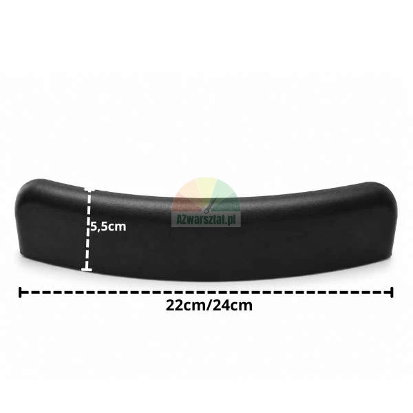 Schwarzer Abdrückschaufelschutz für Reifenmontiermaschine, 22,5 cm lang und 5,5 cm hoch.