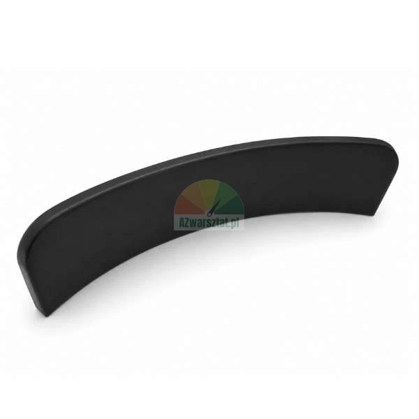Moderner geschwungener Möbelgriff in Schwarz mit mattem Finish auf weißem Hintergrund.