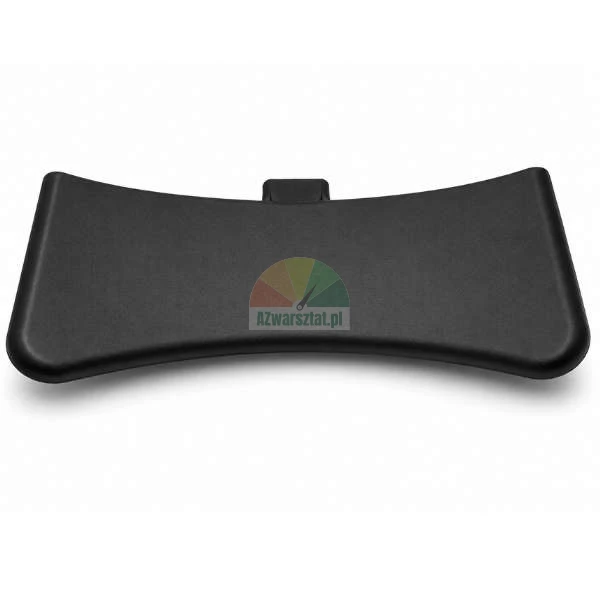 Ergonomische schwarze Tastatur-Handballenauflage mit geschwungenem Design, isoliert auf weißem Hintergrund.
