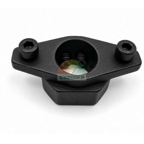 Schwarze 28mm Montagefuss-Halterung mit zwei Innensechskantschrauben