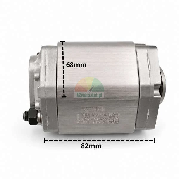 Hydraulische Zahnradpumpe CBKL-G2370BL mit Maßangaben 68mm und 82mm.