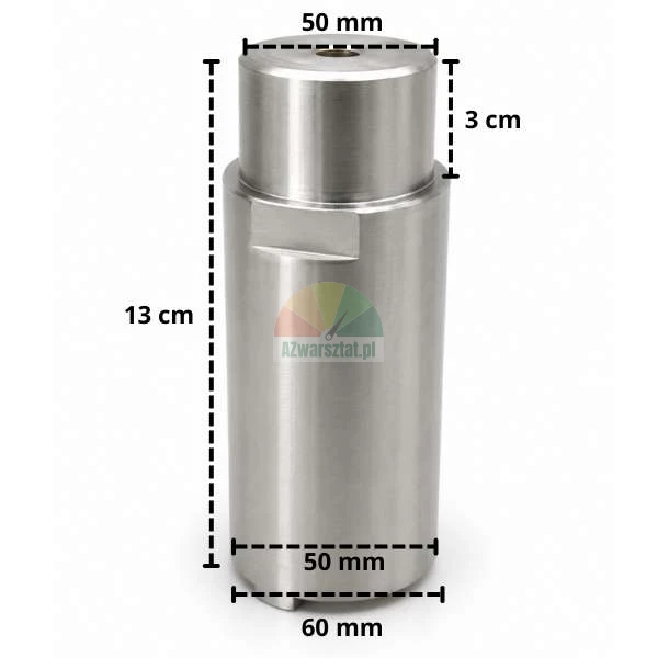 Verlängerung für Trägerplatte Höhe 10 cm und Durchmesser 50 mm mit Maßangaben