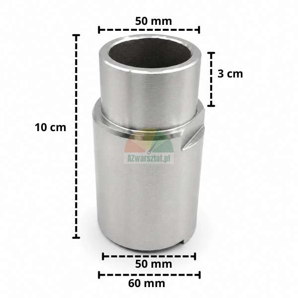 Tragplattenverlängerung 7 cm Höhe und 50 mm Durchmesser mit Maßangaben