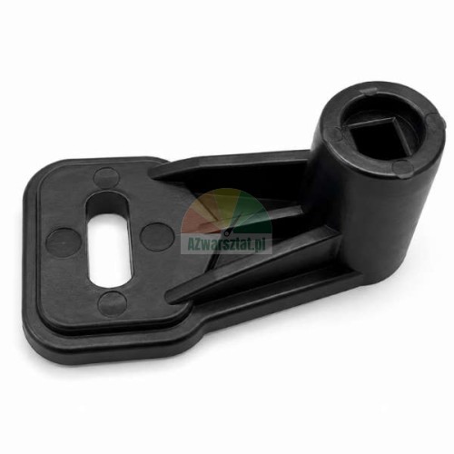 Schwarzes Kunststoff-Verbindungsstück für den Drehrichtungsschalter einer Reifenmontiermaschine (6 mm) mit einer Vierkantaufnahme und einem länglichen Schlitz