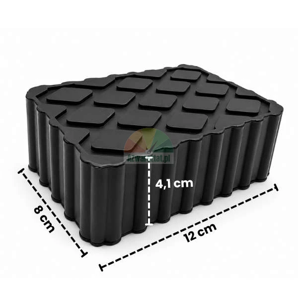 Gummiblock für Wagenheber 12x8x4,1 cm mit rutschfester Oberfläche