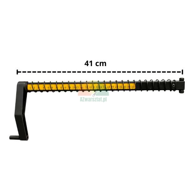 Messarm mit gelber Skala 0-26 cm und einer Gesamtlänge von 41 cm
