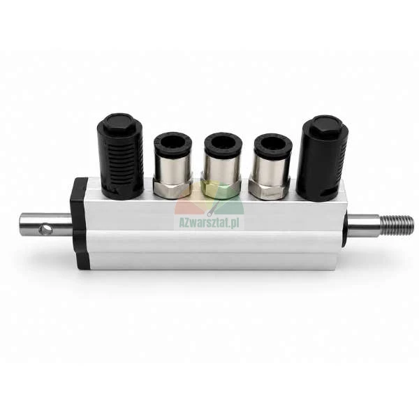 Kompletter Ventilblock Typ F aus Aluminium für das Reifenmontiergerät-Pedal mit Schnellkupplungen und Schalldämpfern.