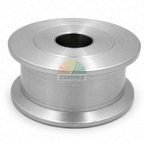 Kettenführungsrad aus Metall für eine Zweisäulenbühne mit 25mm Innendurchmesser, auf weißem Hintergrund