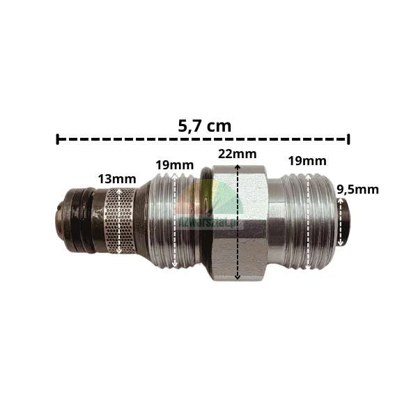 Hubsenkventil 13mm / G19mm mit Abmessungen