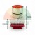 Roter Aufzugstaster mit Maßen 27 mm, 62 mm und 34 mm