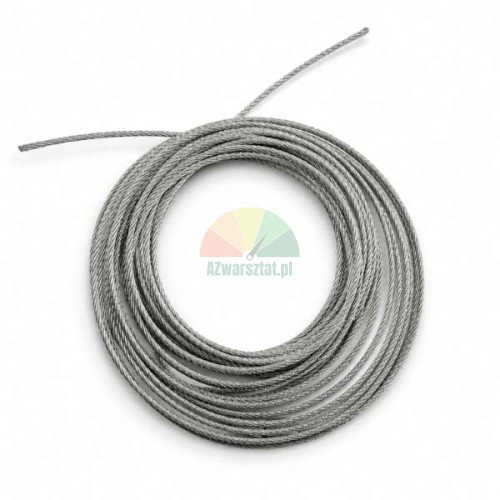 Entriegelungsseil für Sicherheitsrasten einer Zweisäulenbühne, 3mm x 10m, aufgerollt auf weißem Hintergrund