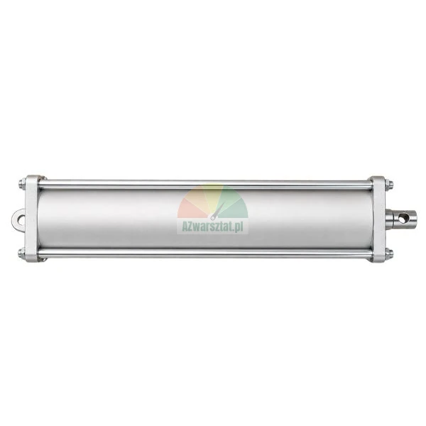 Kompletter Pneumatikzylinder für Reifenmontiermaschine, Maße 388mm x 82mm x 82mm, Durchmesser 75mm, Seitenansicht.