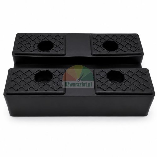 Schwarze Gummiauflage mit den Maßen 120mm mal 80mm mit profilierter rutschfester Oberfläche und vier Löchern