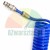 Blauer Spiraldruckluftschlauch 3m 8mm mit Schnellkupplung