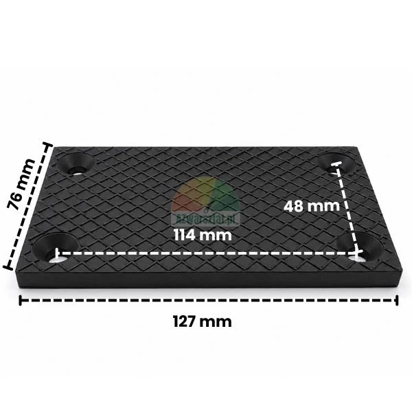 Gummimatte 127mm x 76mm mit Abmessungen