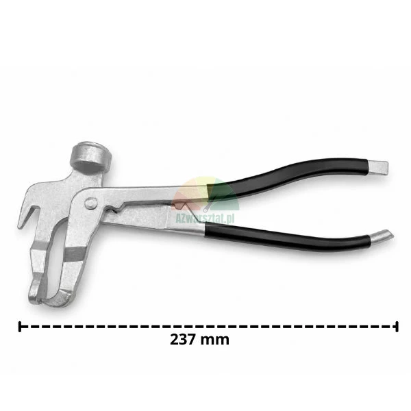 Auswuchtgewichtzange mit Hammer, Länge 237 mm.