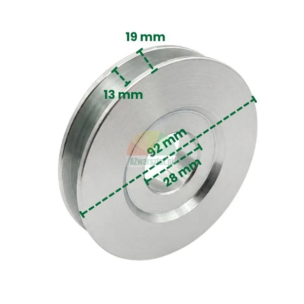 Führungsrolle für Stahlseil 92 mm mit Maßen