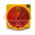 Rot-gelber Hauptschalter mit Not-Aus-Drehknopf und Positionen 0 OFF und I ON