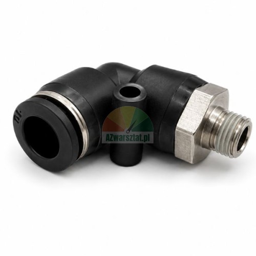 Pneumatischer L-Winkelsteckanschluss mit 9,7 mm Außengewinde und 10 mm Schlauchanschluss