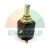 Drehpotentiometer mit geschlitzter Metallachse, Befestigungsmutter und drei Anschlüssen auf weißem Hintergrund.