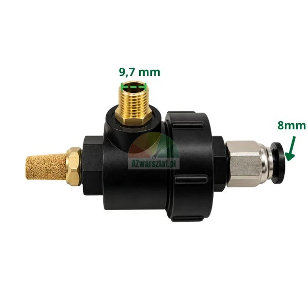 Schnellentlüftungsventil für Abdrücker 8 mm / 9,7 mm mit Schalldämpfer