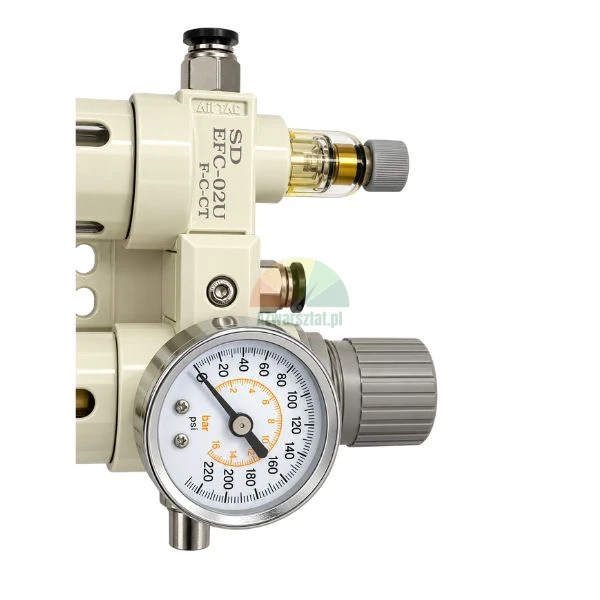 Druckluft-Wartungseinheit mit Manometer und Druckregler