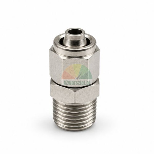 Gerader Metallverbinder für 4 mm Schlauch mit 9,7 mm Außengewinde