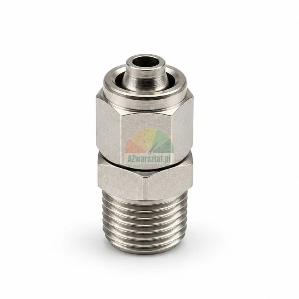 Gerader Metallverbinder für 4 mm Schlauch mit 9,7 mm Außengewinde